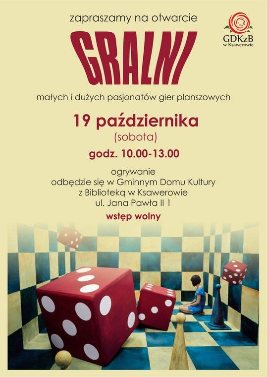 plakat zapraszający do gralni w GDKzB