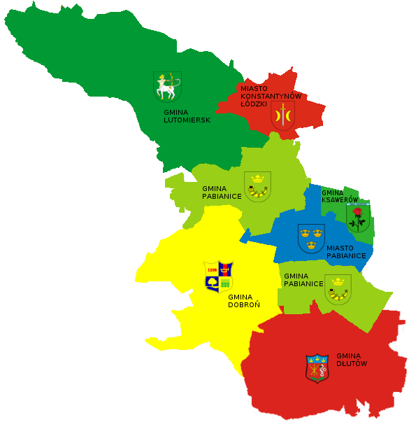 mapa powiatu z podziałem na miejscowości