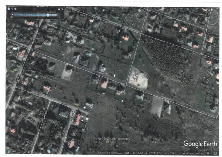 obraz satelitarny ulicy Lipowej 2016 rok