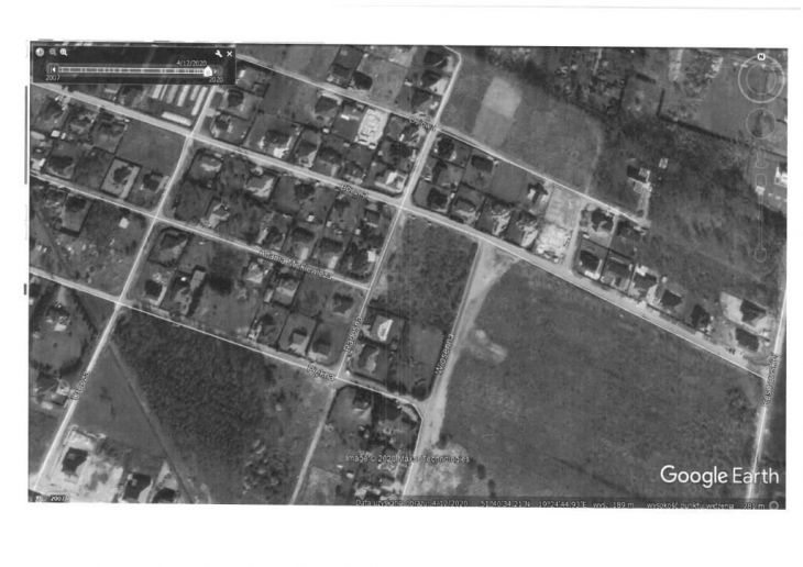 obraz satelitarny ulicy Bocznej 2020 rok