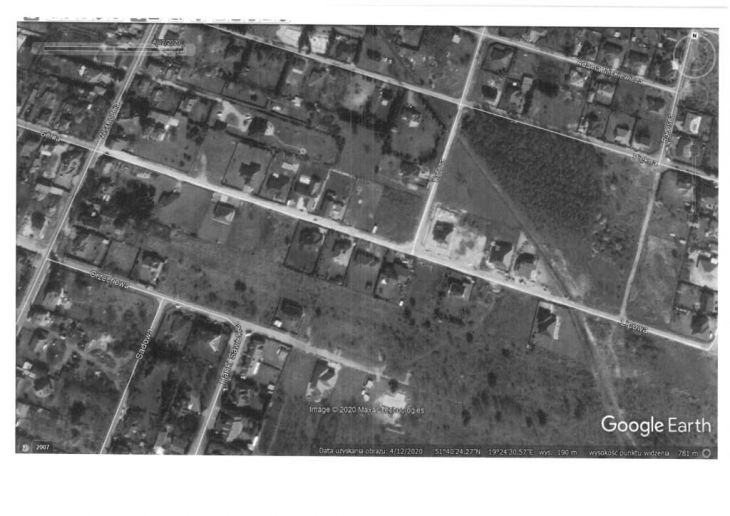 obraz satelitarny ulicy Lipowej 2020 rok