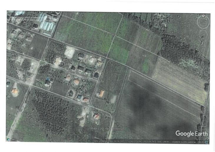 obraz satelitarny ulicy Bocznej 2007 rok