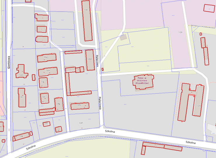 mapa z zaznaczoną nową ulicą