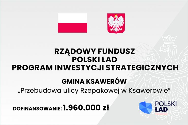 tablica informacyjna Polski Ład przebudowa ulicy Rzepakowej