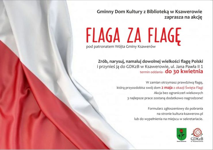 biało czerwona flaga polski z opisem akcji, który znajduje się pod obrazkiem
