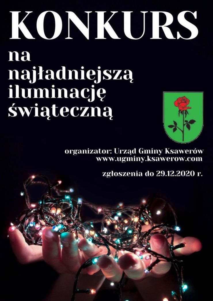 plakat ogłaszający konkurs świąteczny na iluminację
