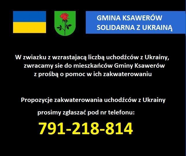 pomoc przy zakwaterowaniu uchodźców z Ukrainy można zgłaszać pod numerem telefonu 791-218-814